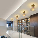 GobekUsa Gold Iron Cage Ceiling Light Modern Nordic Decor Retro Loft Fixture E27