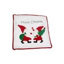 GobekUsa Christmas Patchwork Embroidered Snowflake Pillow Covers 45x45 Red White Home Decor