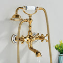 GobekUsa Dual Handle Luxury Bathtub Faucet with Handheld Shower Mixer