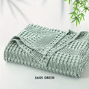 GobekUsa Bamboo Cotton Waffle Blanket - Lightweight Breathable Blanket