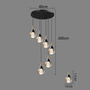 GobekUsa Crystal Chandelier Stair Pendant Lamp Living Room Interior Lighting