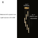 GobekUsa Crystal Chandelier for Two-storey Foyer & Circular Stairwell
