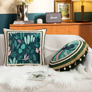 GobekUsa Green Leaves Moss Printed Velvet Cushion Cover for Home Decor