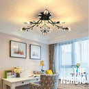 GobekUsa Crystal Ceiling Chandelier LED Light Fixture for Living Room Bedroom Kitchen