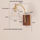 GobekUsa LED Glass & Wood Wall Lamp with Pull Chain Switch for Living Room Bedroom Mirror