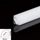 GobekUsa LED Aluminum Profiles Corner Channel with Transparent/Milky Diffuser for Strip Lights