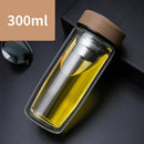 GobekUsa Double-deck Glass Cups with Lid, Thermal Insulation, Anti-scald, Portable
