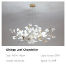 GobekUsa Ginkgo Leaves Chandelier: Nordic Luxury Pendant Lamp for Hotel, Stairs, Living Room