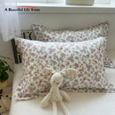GobekUsa Korean Floral Cotton Pillowcase 40x60cm, 48x74cm, 50x80cm, Home Cushion Cover