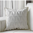 GobekUsa Conical Geometric Embroidery Cut Velvet Pillow Cover Silver Luxe Square Cushion