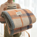 GobekUsa Japanese Striped Coral Fleece Blanket: Warm Sofa Cover, Office Nap Shawl, All Seasons