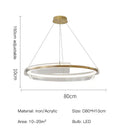 GobekUsa Gold Ring Chandelier LED Pendant Light Modern Hanging Lamp for Home Decoration
