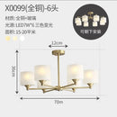 GobekUsa LED Black/Gold Ceiling Chandelier with Lampshade for Elegant Living Room Decor