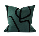 GobekUsa Geometric Line Embroidered Suede Pillowcase for Sofa Bed Living Room