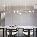 GobekUsa Linear Minimalist Chandelier Pendant Light for Living Room, Dining Table Ceiling Decor