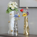 GobekUsa Geometric Sphere Vase: Unique Porcelain Flower Arrangement Home Decor