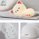GobekUsa Cat LED Night Light - USB Rechargeable, Seven Colors, Soft Silicone