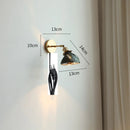GobekUsa Green Glass LED Wall Light with Pull Chain Switch - Modern Nordic Design