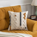 GobekUsa Boho Tufted Geometric Cotton Canvas Pillow Covers