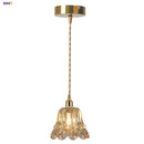 GobekUsa Amber Copper LED Pendant Light Glass Hang Lamp for Reading Aisle Café Home