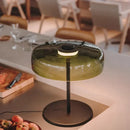 GobekUsa Green Glass Table Lamp - Unique Handmade Decorative Desk Light with LED Bulb