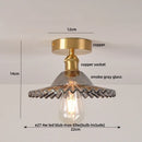 GobekUsa Green Flower Glass LED Ceiling Light Fixture - Nordic Modern Design