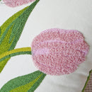 GobekUsa Green Tulip Embroidery Pillowcase 45X45CM - Sofa Bed Office Car Chair Cover