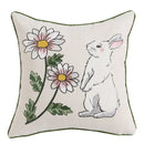 GobekUsa Bunny Cushion Cover Pink White Floral Embroidered Easter Home Sofa Decoration