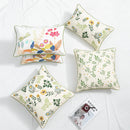 GobekUsa Botanical Floral Embroidered Cushion Cover - Country Style Decorative Pillowcase