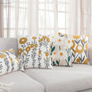 GobekUsa Daisy Home Floral Geometric Embroidery Pillow Cover 45x45cm/30x50cm Yellow Blue