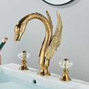 GobekUsa Golden Swan Crystal Dual Handle Basin Tap