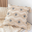 GobekUsa Boho Square Pillowcase with Embroidery & Tassel Detail for Living Room Sofa