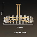 GobekUsa Crystal Black Gold Luxury LED Hanging Pendant Light for Living Room