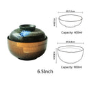 GobekUsa Japanese Ceramic Ramen Bowl Set - Noodle Soup & Rice Bowl with Lid