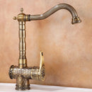 GobekUsa Antique Bronze Bathroom Sink Faucet Deck Mounted Lavotory Faucet