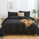 GobekUsa Cotton 4pcs Bedding Set Double Queen Solid Color Duvet Cover Flat Bed Sheet