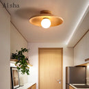 GobekUsa Japanese Style Wooden Ceiling Lamp for Home Decor