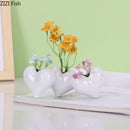 GobekUsa Heart Ceramic Vase Modern Floral Arrangement Desk Decoration Aesthetic Decor
