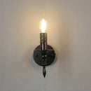 GobekUsa Iron Art Wall Lamp: Retro Black Candle LED Sconces for Living Room, Bedside & Corridor