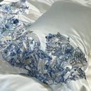 GobekUsa Butterfly Flowers Embroidery Luxury Bedding Set 4Pcs