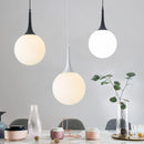 GobekUsa Glass Ball LED Pendant Lights for Modern Living Room, Black/White Horn Fixtures