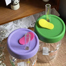GobekUsa Kawaii Glasses with Lid and Straw Bubble Tea Cup - 550ml Cute Drinkware