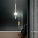 GobekUsa Black Gold Ceiling Pendant for Bedside Bedroom LED Modern Hanging Light