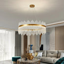 GobekUsa Crystal Rod Round Chandelier: Modern Nordic Light for Living Room, Bedroom, Dining Room, Kitchen