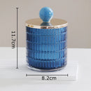 GobekUsa Glass Tea Canister Candy Pot Ceramic Ball Decorative Storage Jar