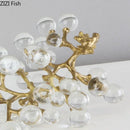 GobekUsa Brass Crystal Grape Ornaments | Modern Desk Decoration Sculpture