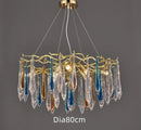 GobekUsa Crystal Water Drop LED Chandeliers: Modern Luxury Branch Design for Living & Dining Rooms