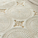 GobekUsa Gold Embroidery Cotton Bohemia Quilt Set - 3PCS Coverlet & Pillowcase