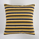 GobekUsa Geometric Canvas Cotton Cushion Cover - Yellow Grey/White Embroidery Square Pillow Cover