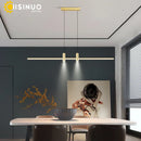 GobekUsa Adjustable LED Pendant Light in Black/Gold for Office Dining Living Room